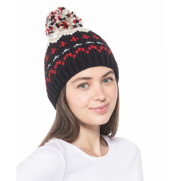 JENNI Chunky Fair Isle Beanie Hat NWT - Picture 1 of 2
